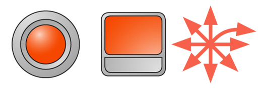 Aside from direct input mechanisms like touch and pen, planar input methods use hardware like trackballs and touchpads. These may be limited to two-axis input, but should not be. Any direction may be input, and the input direction may change during the course of a single movement. An OK/Enter function is often built into the trackball (press to enter) and may be built into the trackpad, or must be immediately adjacent.