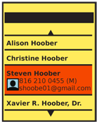 When expanded, additional information is presented, and this doesn't always have to be text. Here, an image of the contact uses alignment reminiscent of a Thumbnail List to expand on the information in line. This is also one good solution for Thumbnail Lists where few of the list items have an associated image.