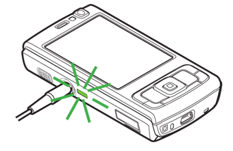 Relational LEDs signal based not just by absctracting to colored lights, but by their placement. Here, the light adjacent to the USB port is indicating that the device is charging. No light, when the cable is plugged in, means there is no power being provided. No color or blink codes must be interpreted, or another part of the device consulted.