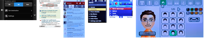 Figure 5-1. Tabs can be used explicitly, styled to fit the space and serve more as indicators, or presented more as options as in the icon strip. Either one follows the principles of wayfinding to help the user know her location and decide where to go next.