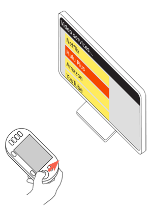 Scroll-and-select devices (or directional keys on a pointable device), while being used with conventional interactive elements like icon grids and lists, use the focus paradigm for the remote screen, and generally should not display a cursor. These same keys can be used to control a cursor or avatar when in other interfaces, such as when maneuvering a character in a game.