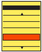 The Vertical List simply stacks individual line items one above the other. Only a few are visible within the viewport, but many, many more may be in the data set.