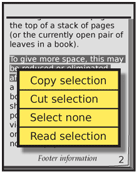 Selections made by the user can be read. The play control is usually contextual, and related to the selection such as the Pop-Up menu shown above.